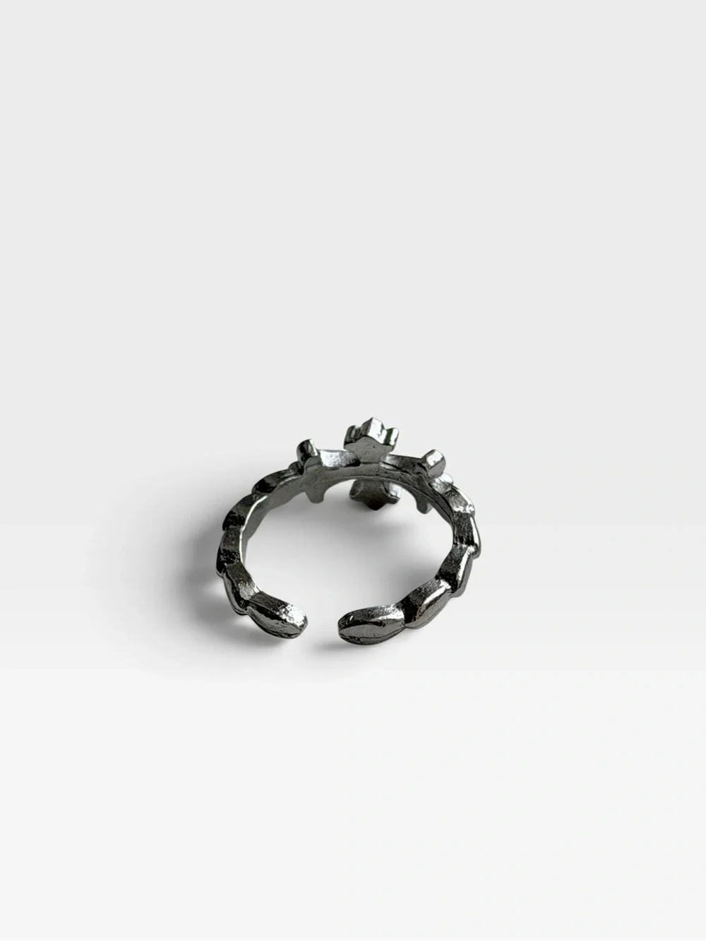 Silver Fleur-de-Lis Adjustable Ring for Men